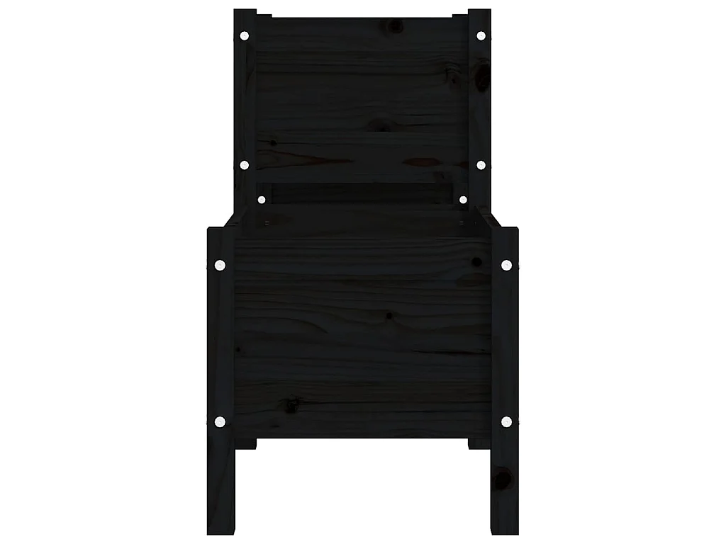 Jardinière Noir 178,5x44x75 cm Bois massif de pin BE3152