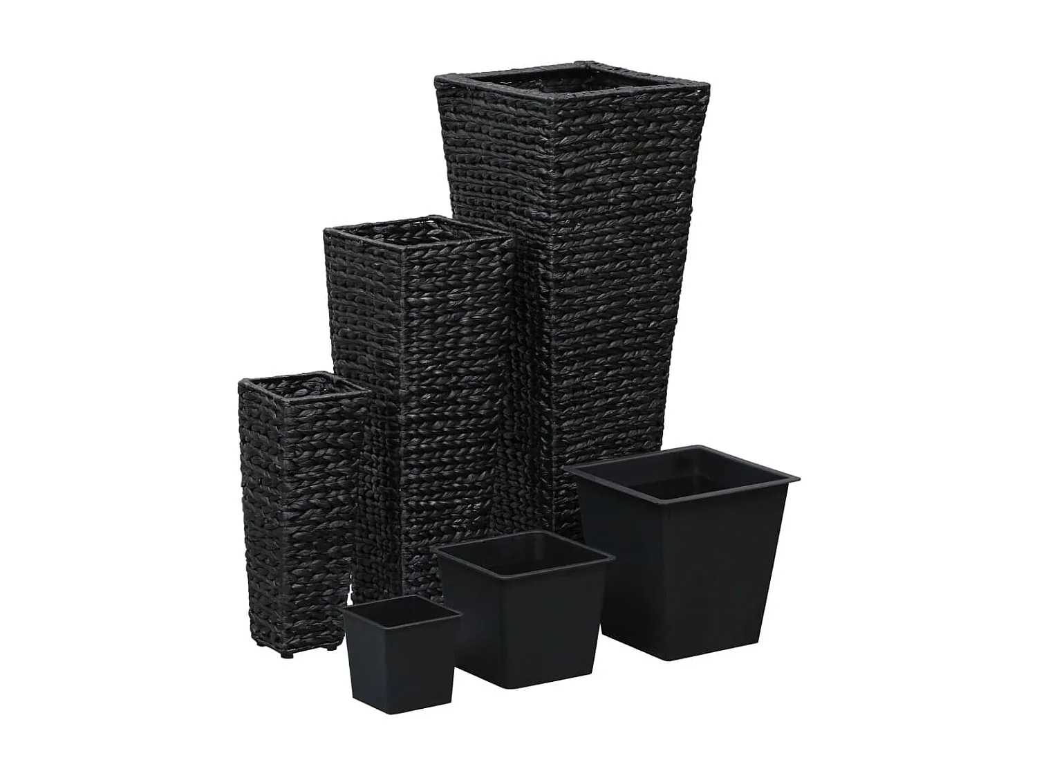 Vasos/floreiras 3 pcs jacinto de água preto PT913570
