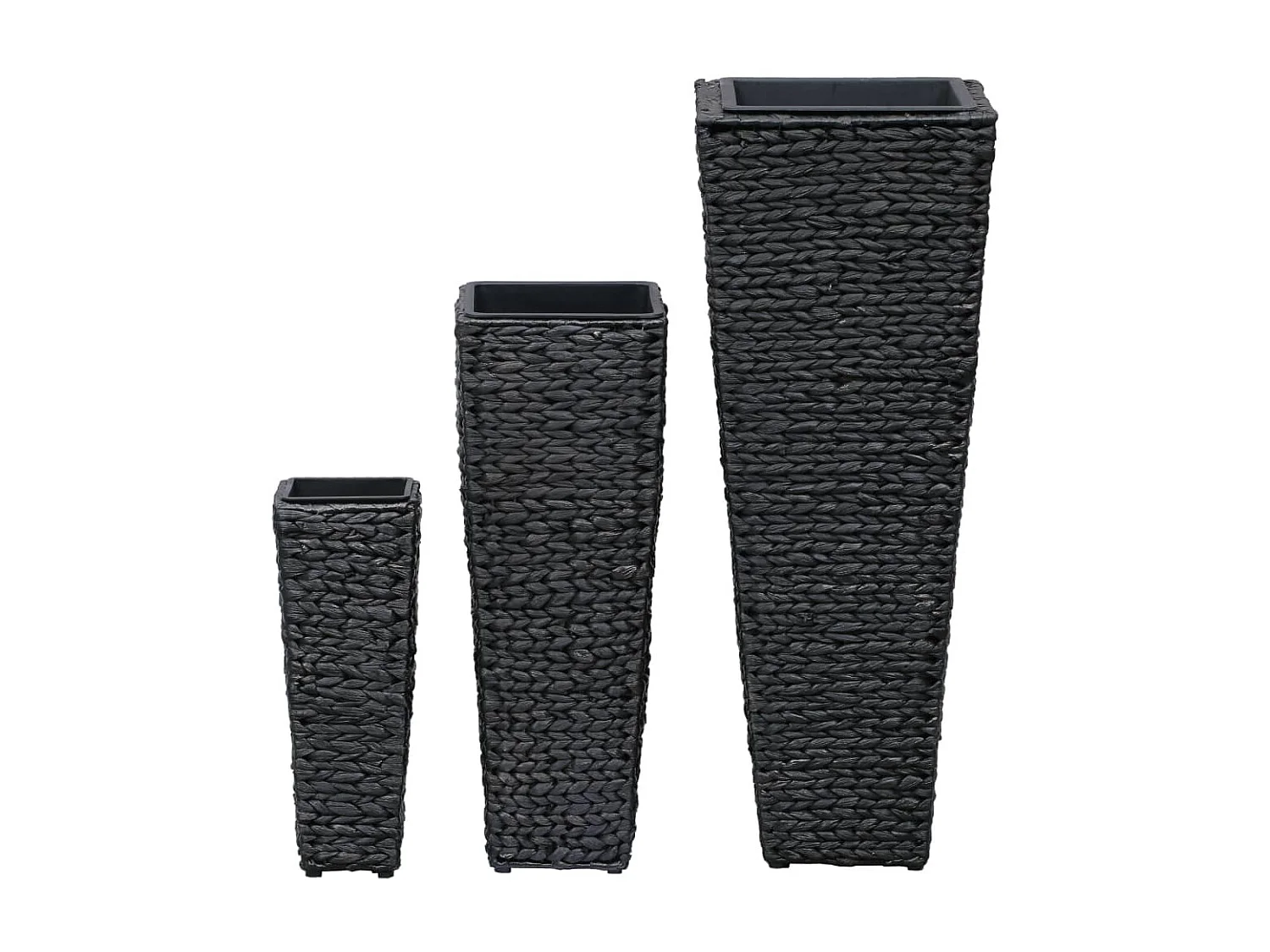 Vasos/floreiras 3 pcs jacinto de água preto PT913570