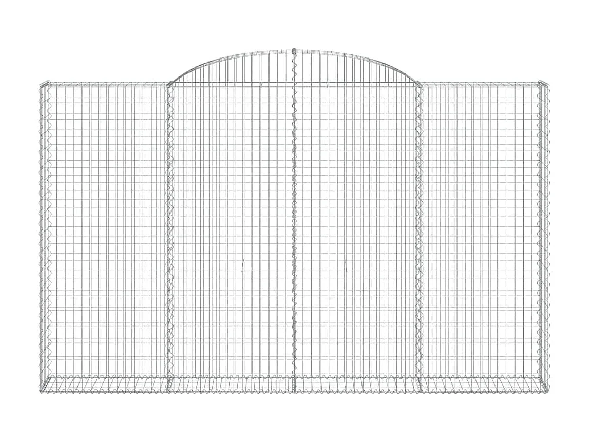 Cestas de gaviones 2 uds forma de arco hierro 300x30x180/200 cm ES82356