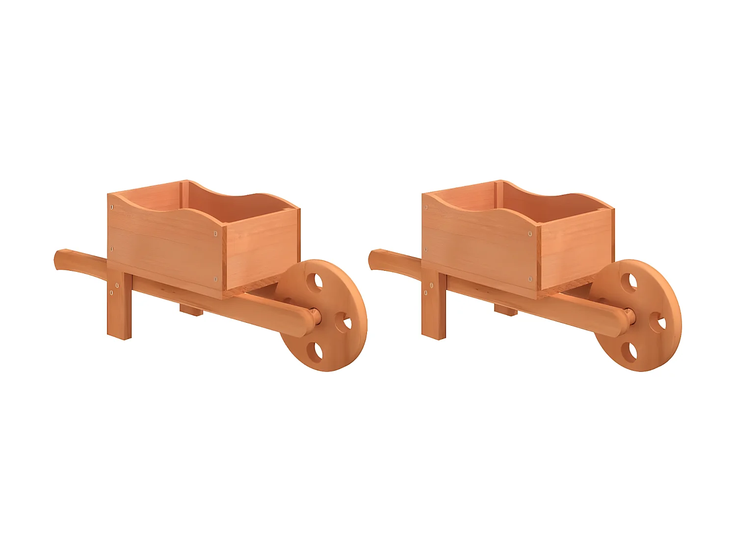 Jardinières brouette 2 pcs 47x15x19 cm bois de sapin massif BE19616