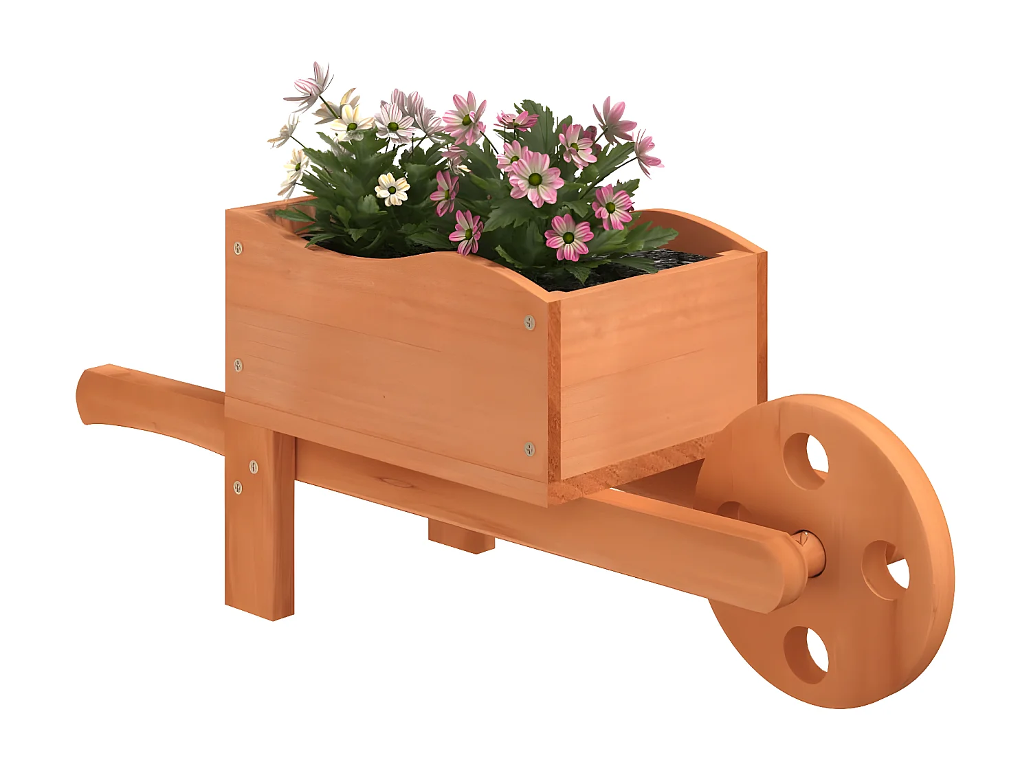 Jardinières brouette 2 pcs 47x15x19 cm bois de sapin massif BE19616