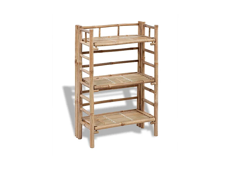 Rack para Plantas em Bambu 3 Níveis PT852100