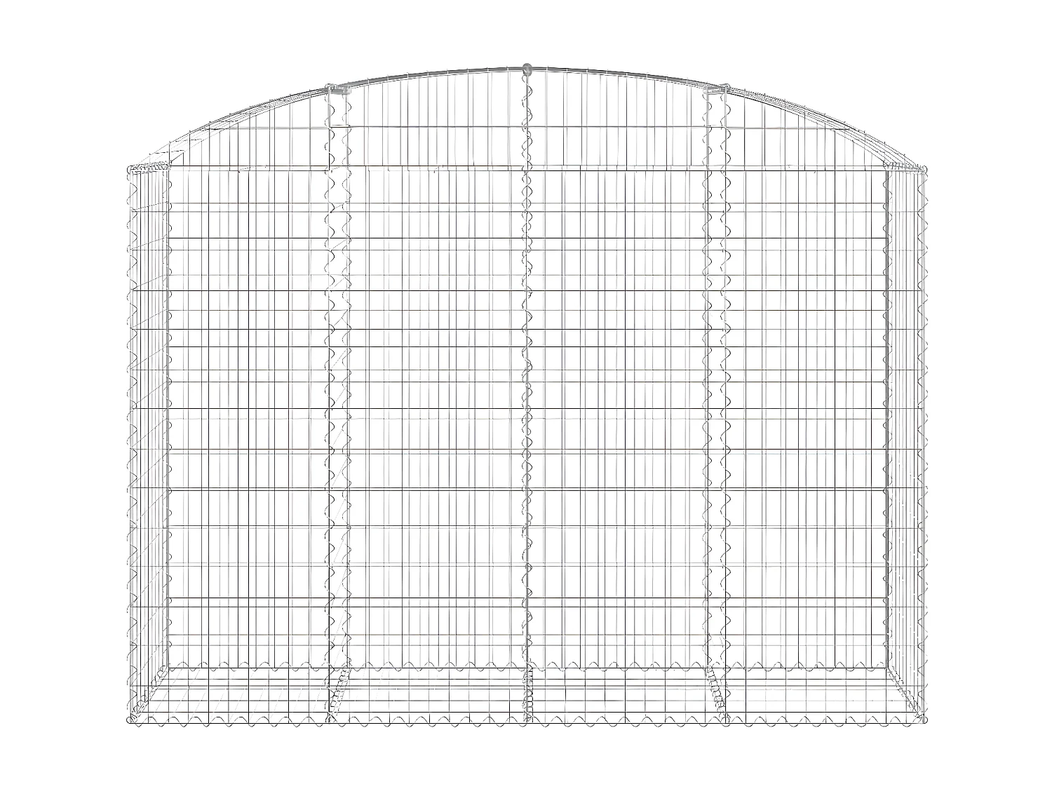 Cesta gaviones forma arco hierro galvanizado 200x50x140/160 cm ES97632