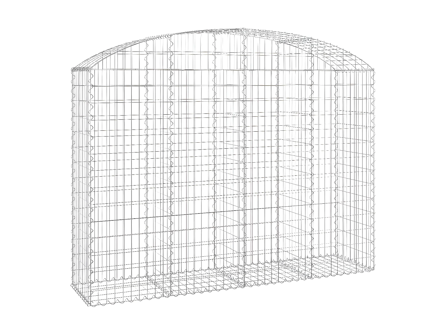 Panier de gabions arqué 200x50x140/160 cm Fer galvanisé WVGQ4363