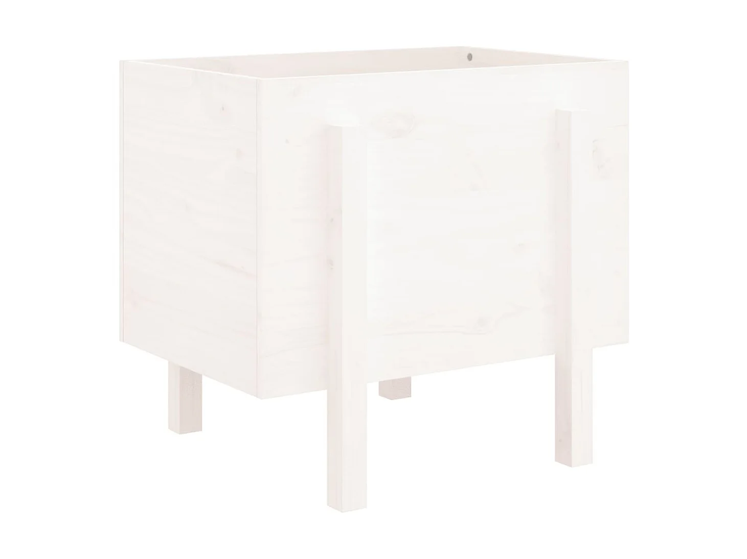 Jardinière blanc 62x50x57 cm bois massif de pin BE7919