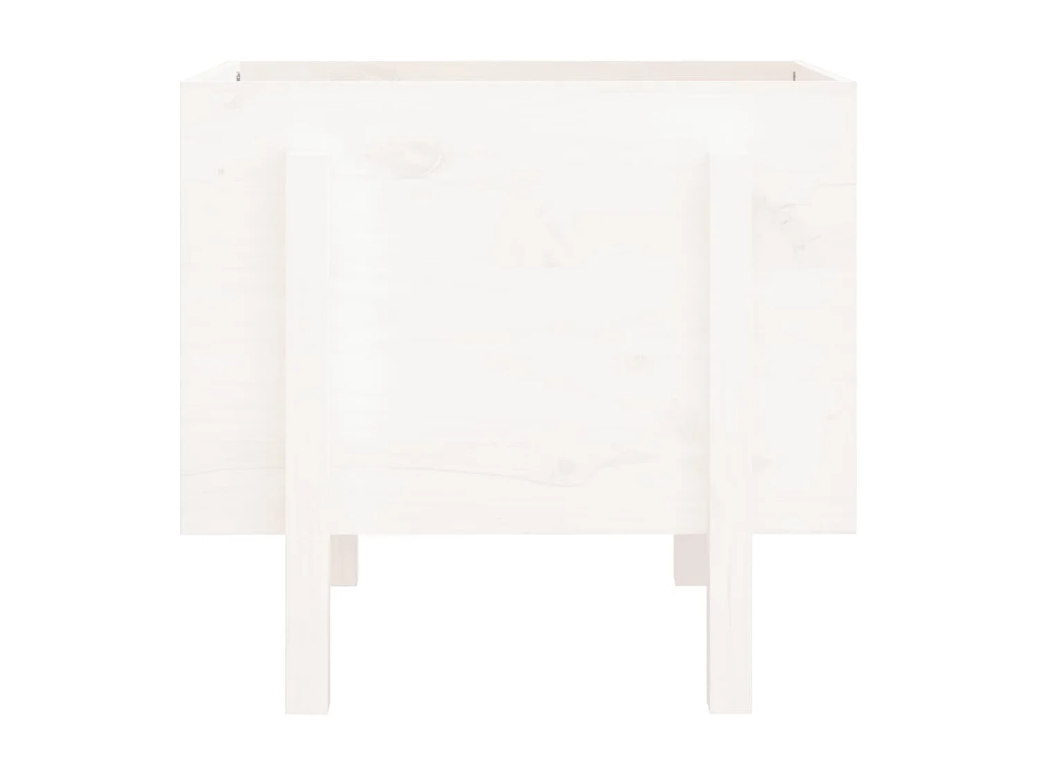 Jardinière blanc 62x50x57 cm bois massif de pin BE7919