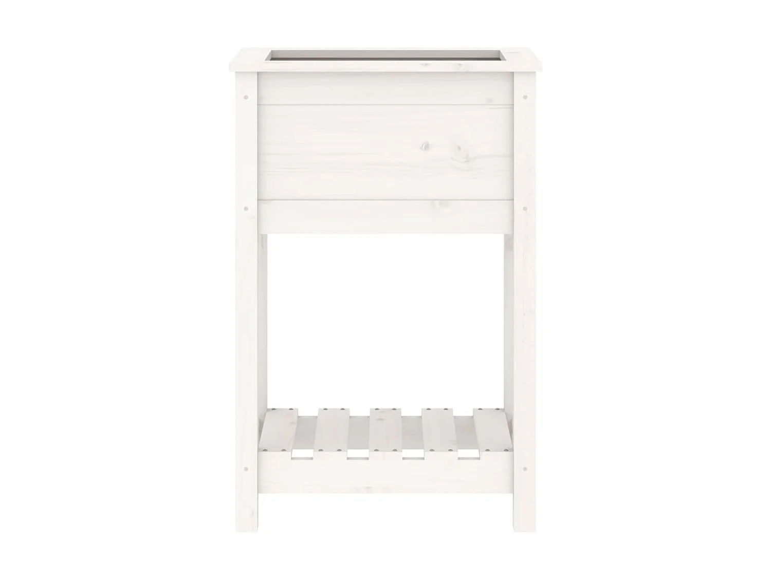 Jardinera de madera maciza de pino blanco 54x34,5x81 cm ES64259