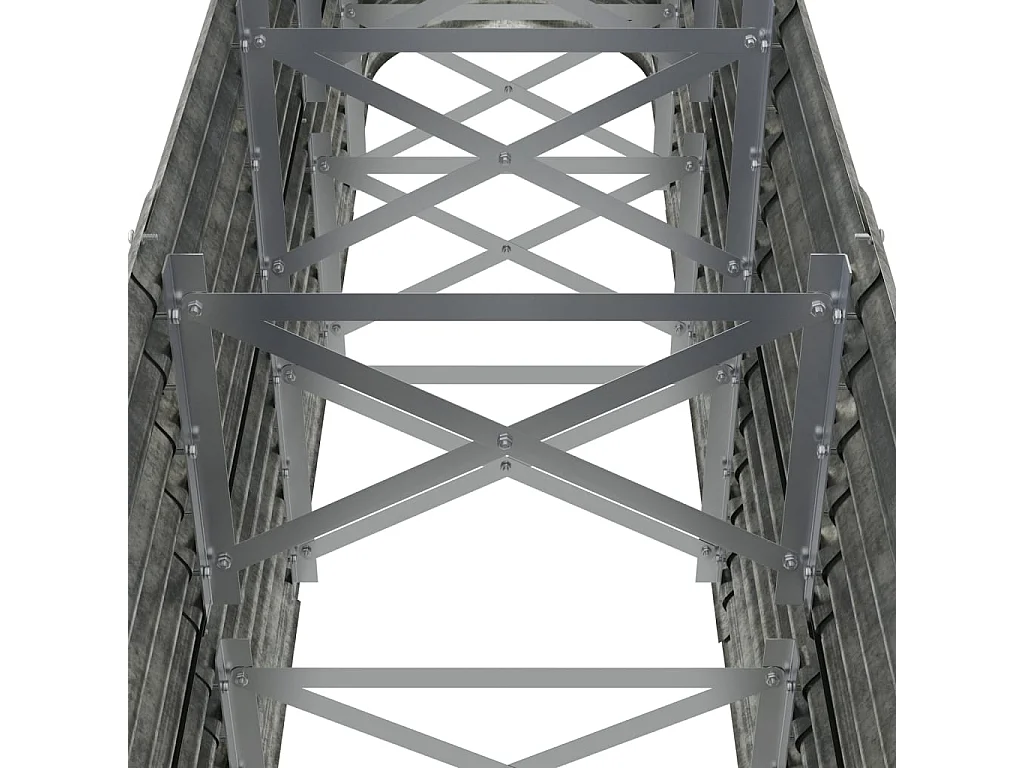 Plantenbak 224x40x68 cm gepoedercoat staal zilverkleurig