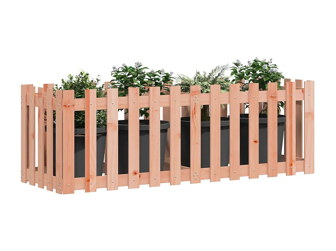 Canteiro elevado c/ design de cerca 150x50x50cm madeira douglas PT167725