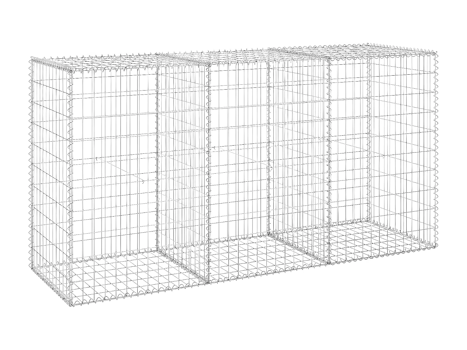 Muro de gaviones con cubiertas acero galvanizado 200x60x100 cm ES98419