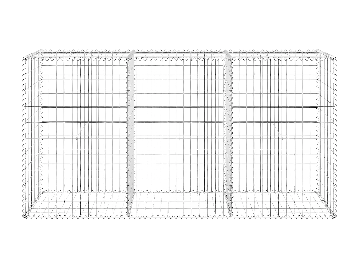 Mur en gabion avec couvercles Acier galvanisé 200x60x100 cm WVGQ6333