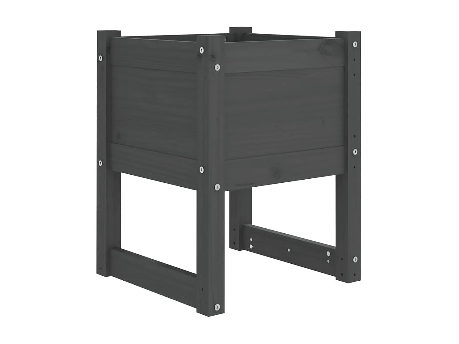 Jardinière Gris 40x40x52,5 cm Bois massif de pin BE5365