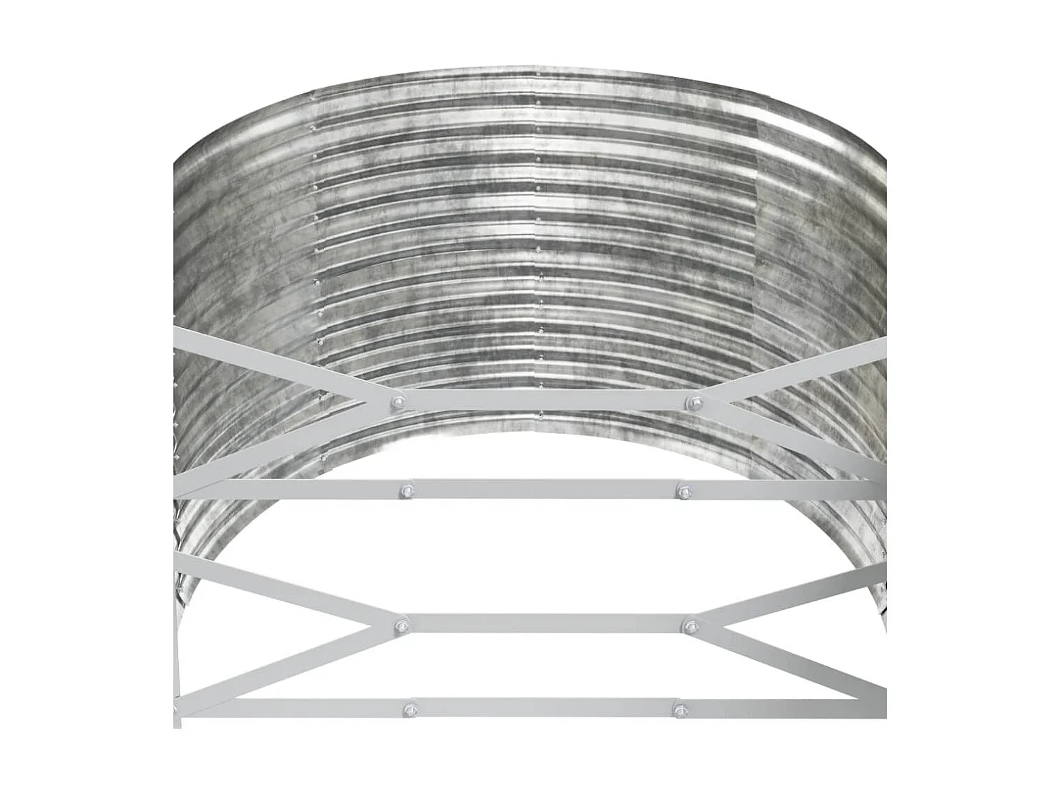 Canteiro elevado jardim 507x100x68 aço revestido a pó prateado PT359278