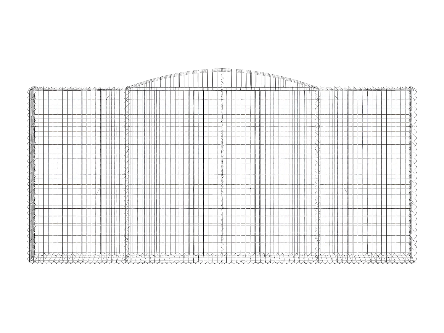 Panier de gabions arqué 400x30x180/200 cm Fer galvanisé WVGQ6019