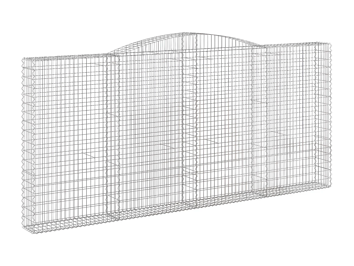 Panier de gabions arqué 400x30x180/200 cm Fer galvanisé WVGQ6019
