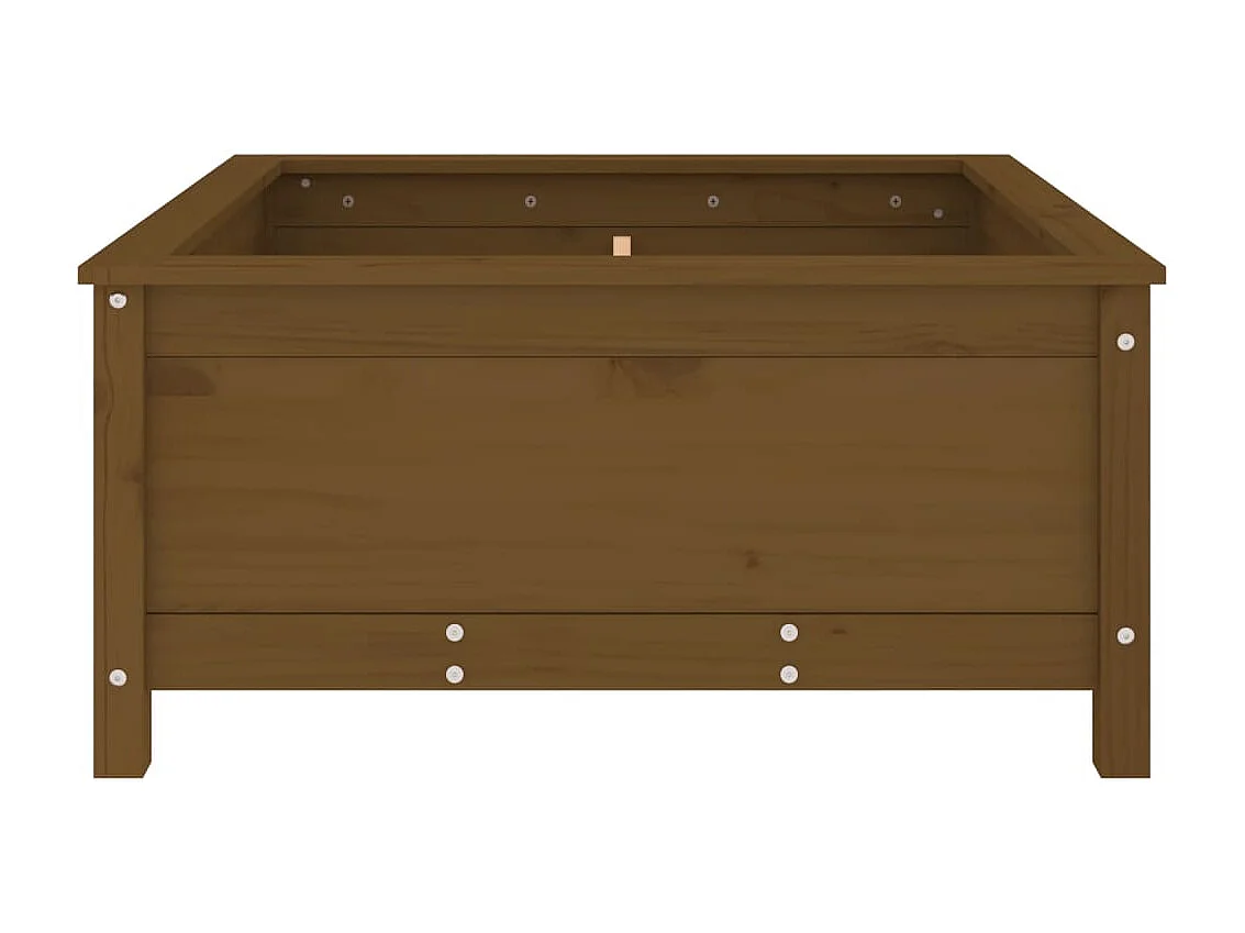 Jardinière marron miel 82,5x82,5x39 cm bois massif de pin BE6519