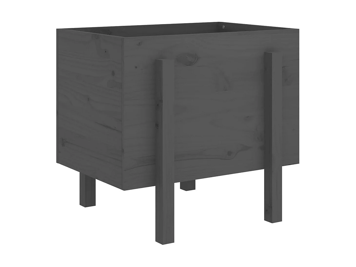 Jardinière gris 62x50x57 cm bois massif de pin BE8834