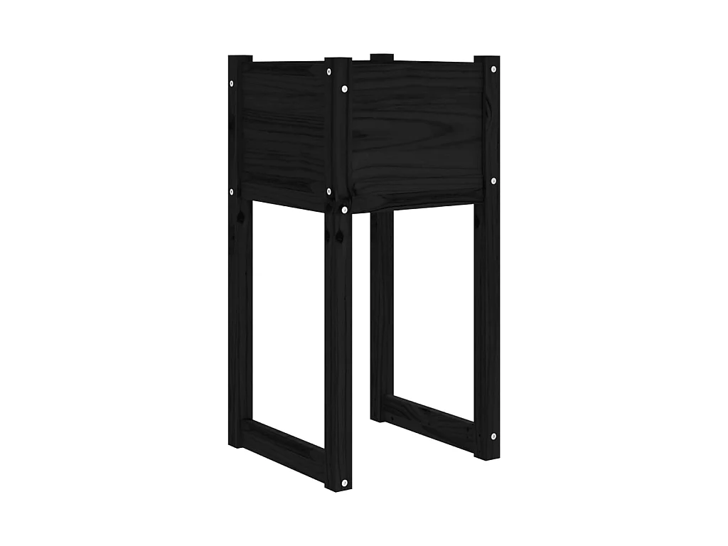 Jardinières 2 pcs Noir 40x40x81 cm Bois massif de pin BE2734