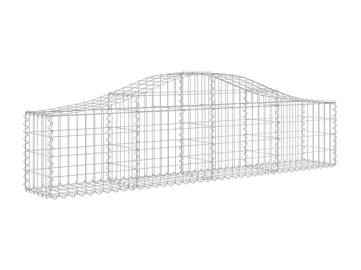 Paniers à gabions arqués 2 pcs 200x30x40/60 cm Fer galvanisé WVGQ7957