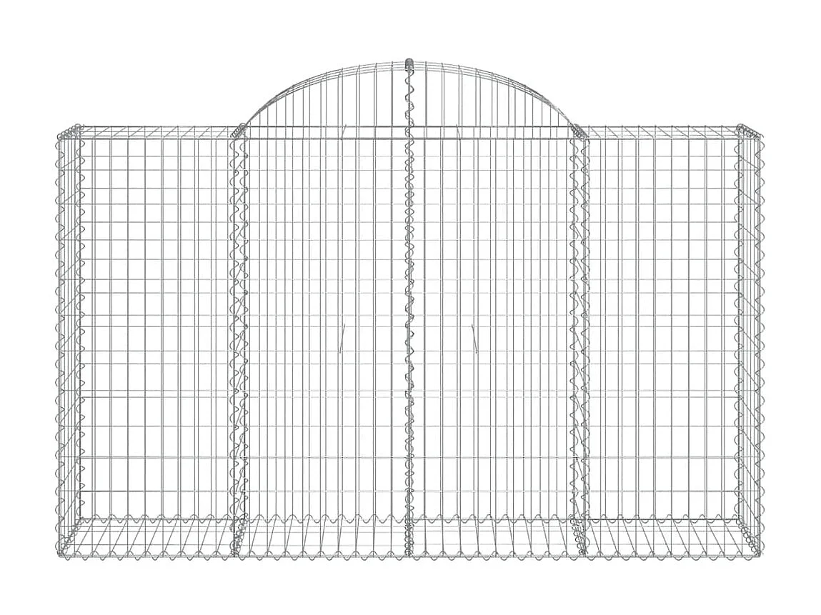 Paniers à gabions arqués 3 pcs 200x50x120/140 cm Fer galvanisé WVGQ1486