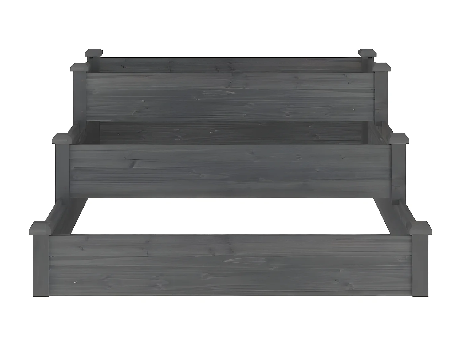 Jardinera arriate madera maciza de abeto gris 120x120x56 cm ES13376