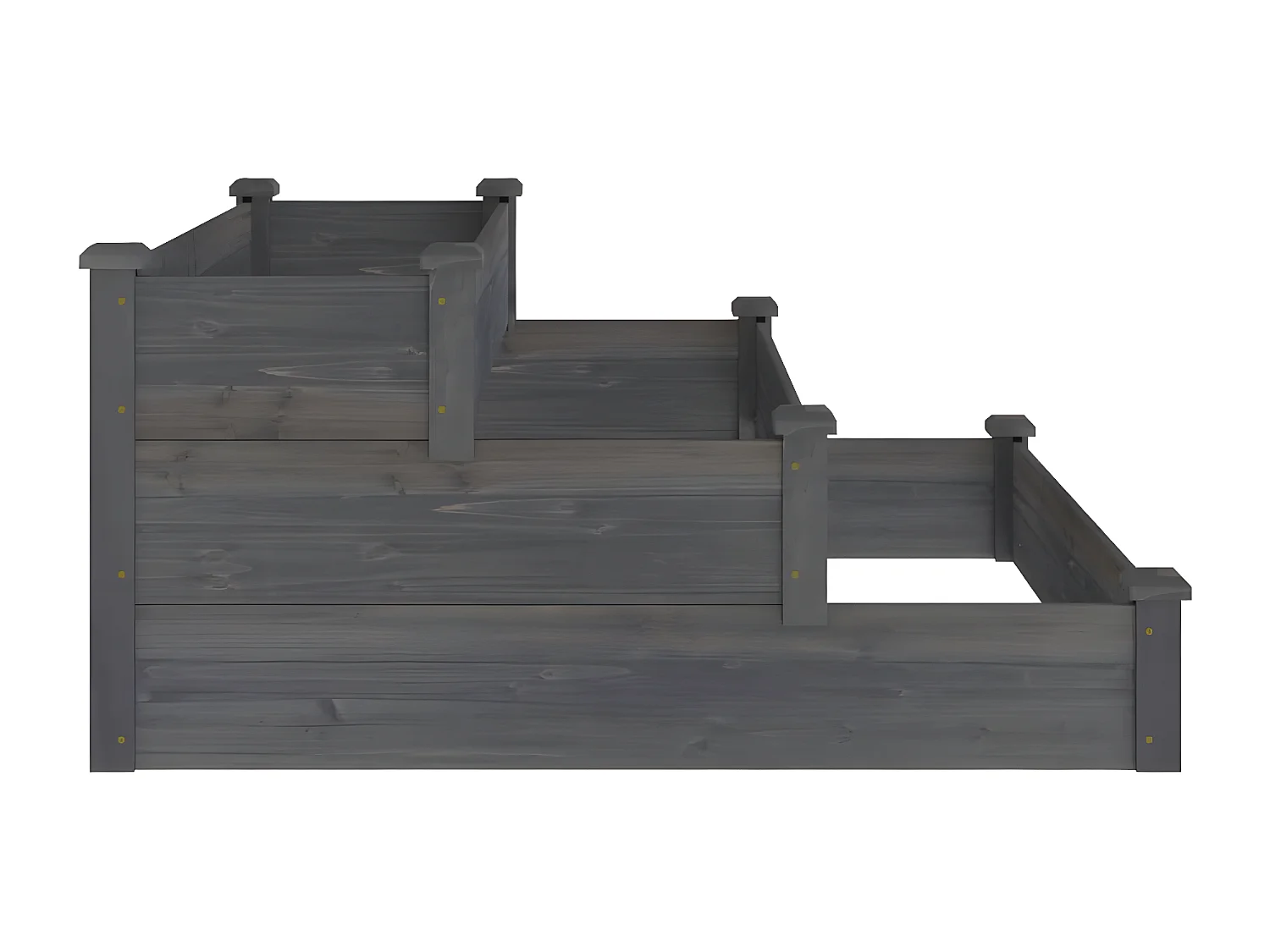 Jardinera arriate madera maciza de abeto gris 120x120x56 cm ES13376