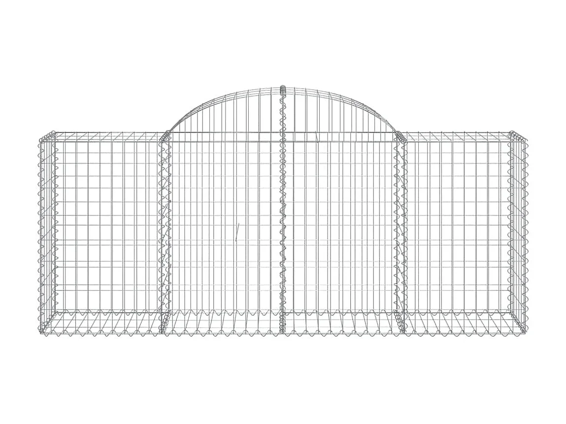 Paniers à gabions arqués 3 pcs 200x50x80/100 cm Fer galvanisé WVGQ4413