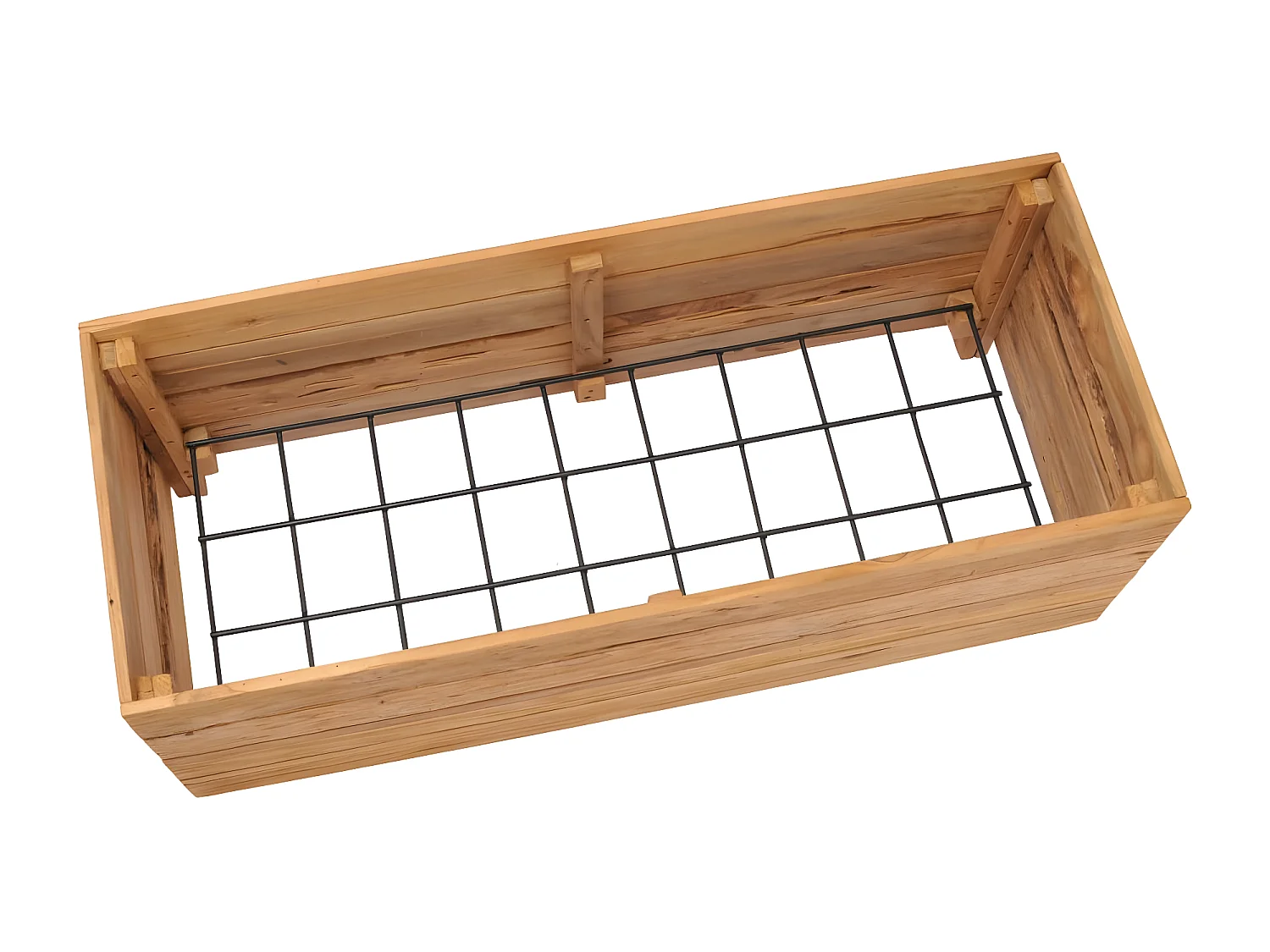 Vaso/floreira 100x40x38 cm madeira de teca reciclada e aço PT775771