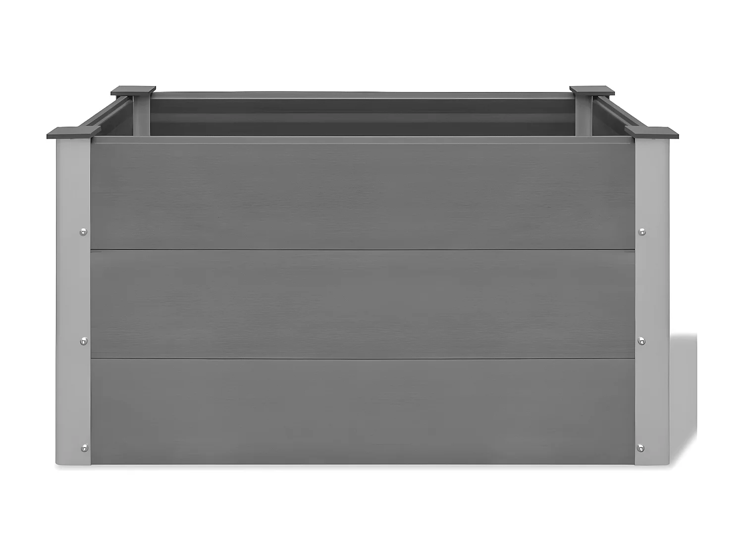 Canteiro elevado para jardim WPC 100x50x54 cm cinzento PT124036