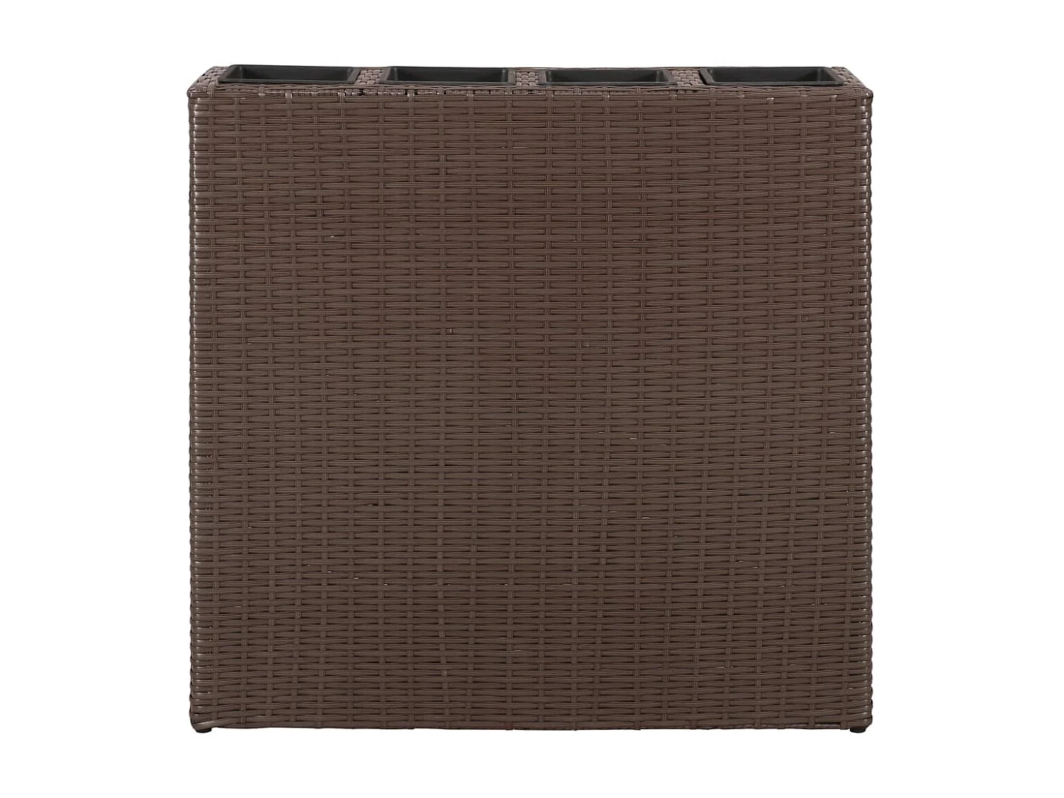 Jardinera alta con 4 macetas 2 uds ratán sintético marrón ES78879