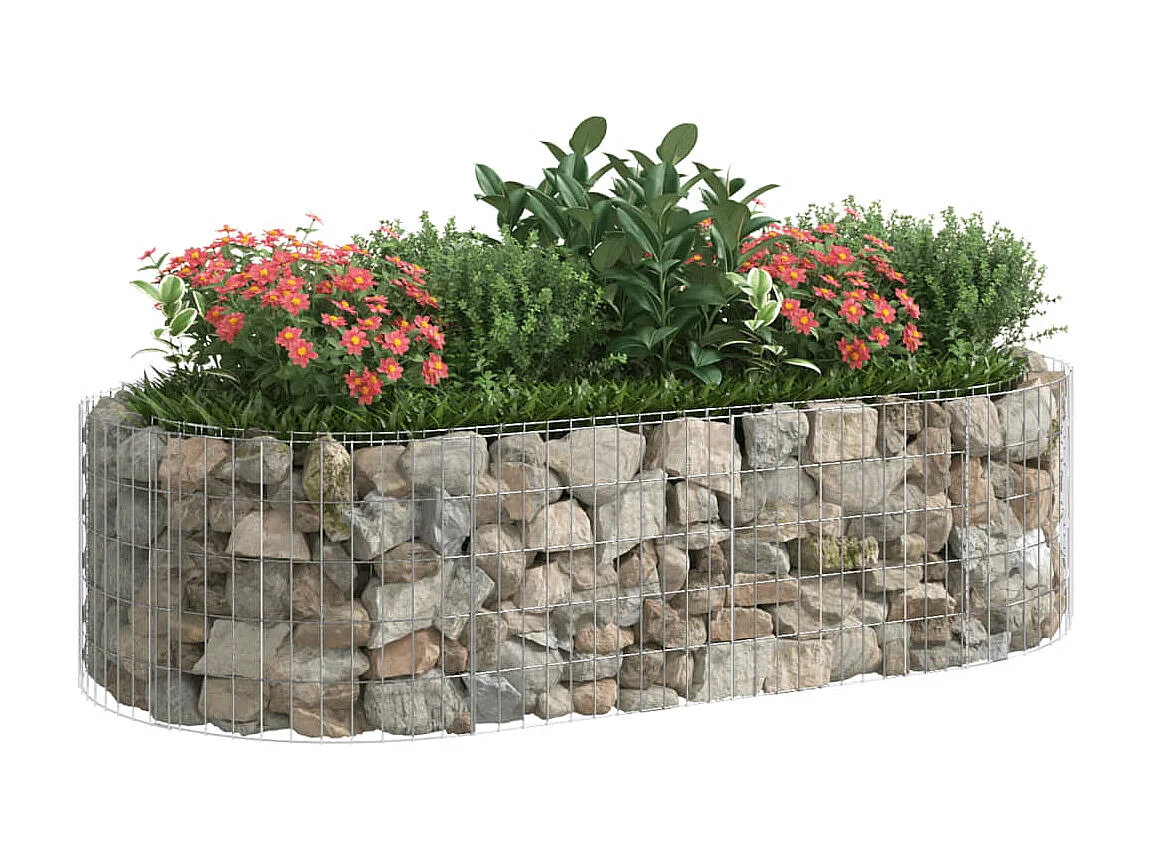 Lit surélevé à gabion Fer galvanisé 200x100x50 cm WVGQ8625