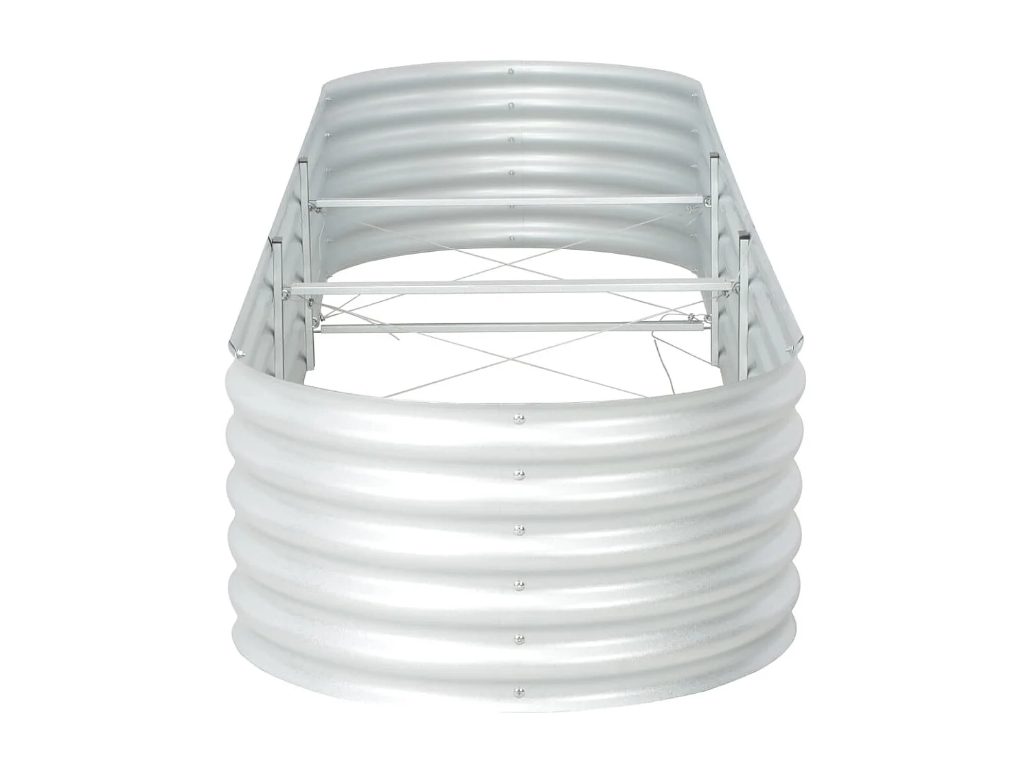 Jardinera de acero galvanizado plateado 320x80x44 cm ES73143