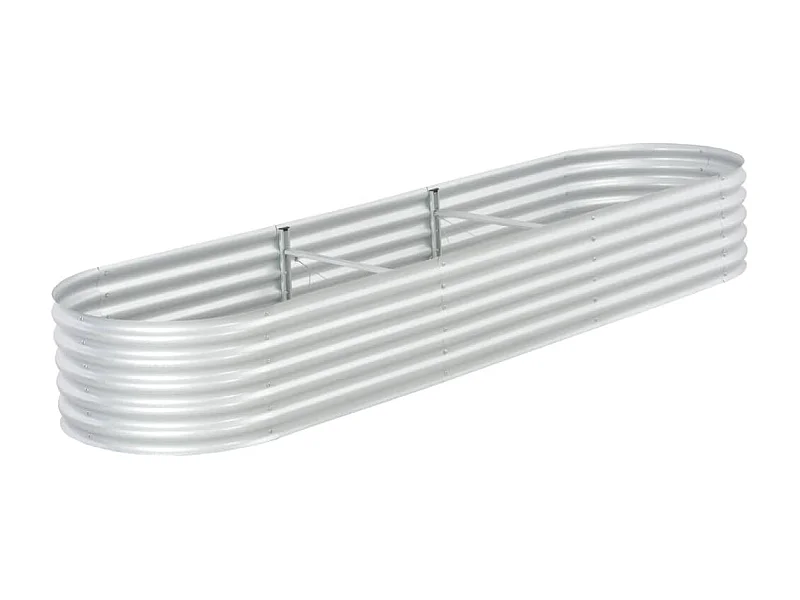 Jardinera de acero galvanizado plateado 320x80x44 cm ES73143