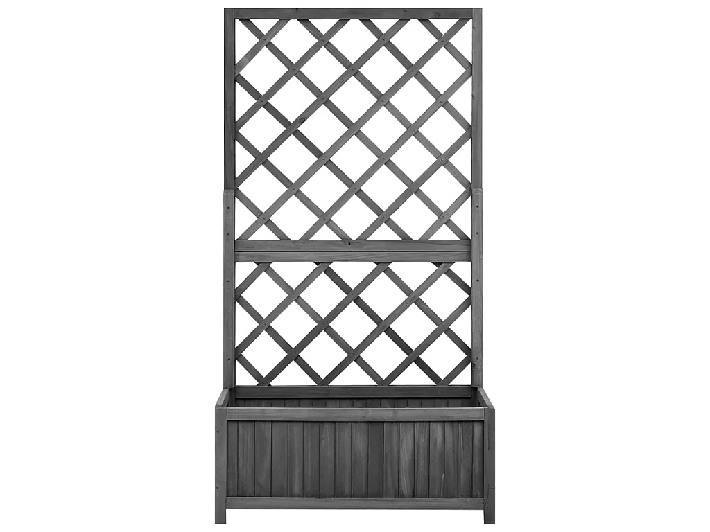 Jardinière à treillis jardin Noir 70x30x135 cm Bois de sapin BE2900