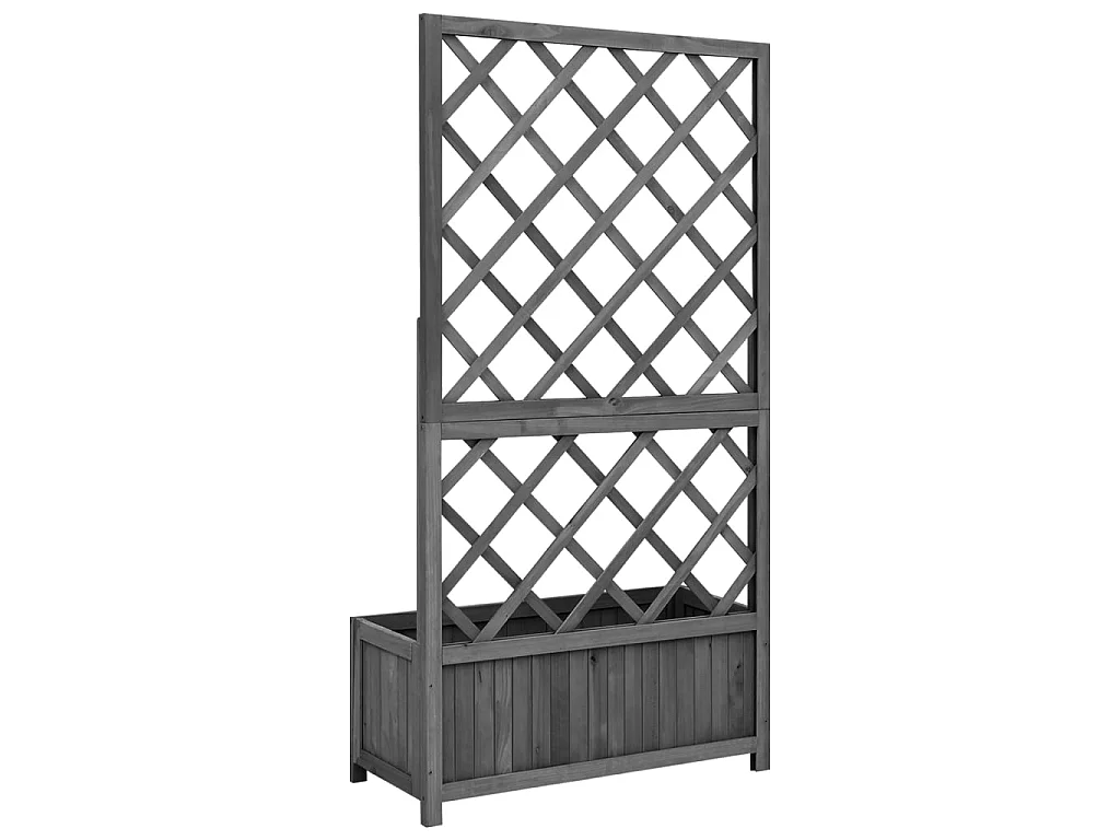 Jardinière à treillis jardin Noir 70x30x135 cm Bois de sapin BE2900