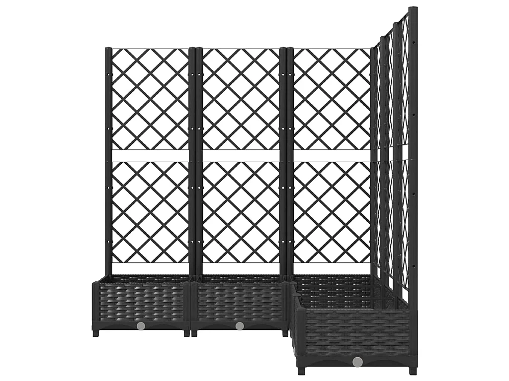 Plantenbak met latwerk 120x120x121,5 cm polypropeen zwart