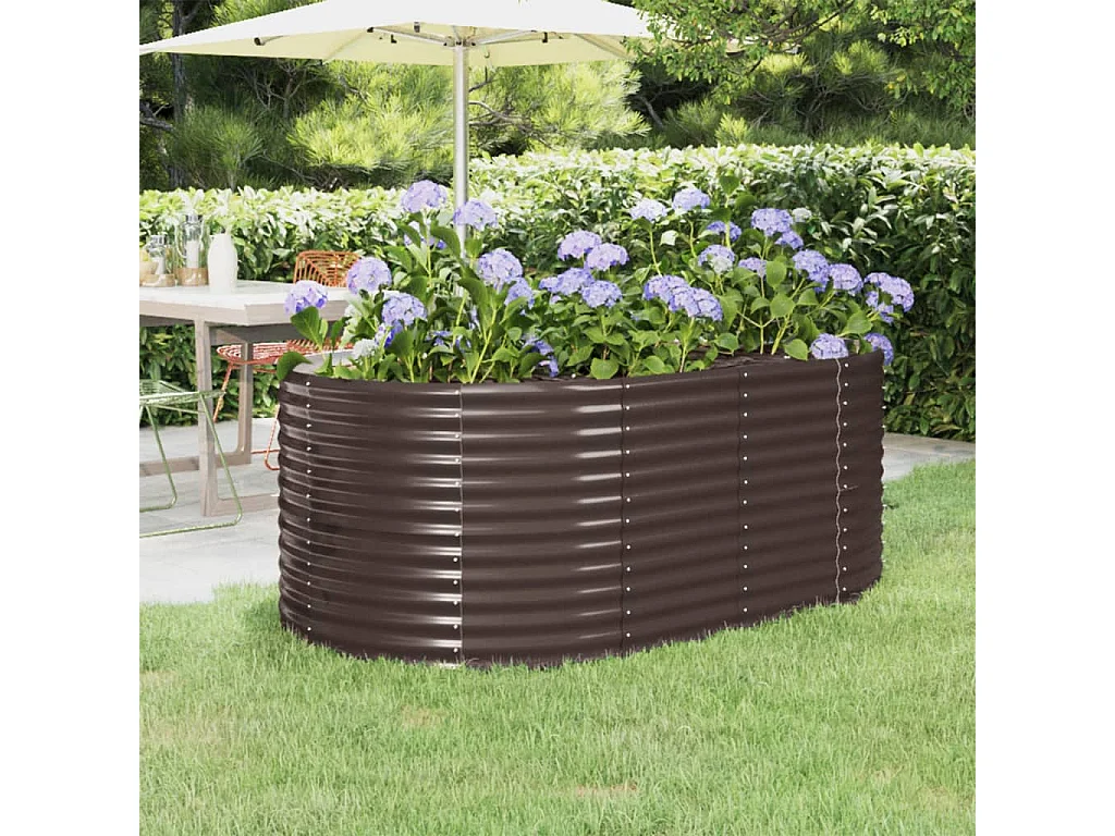 Jardinière Lit surélevé de jardin Acier enduit de poudre marron WVGQ2259
