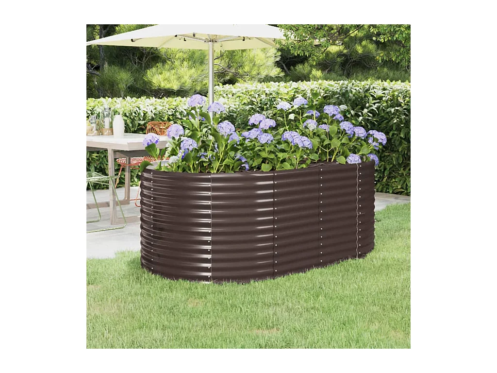 Jardinière Lit surélevé de jardin Acier enduit de poudre marron WVGQ2259
