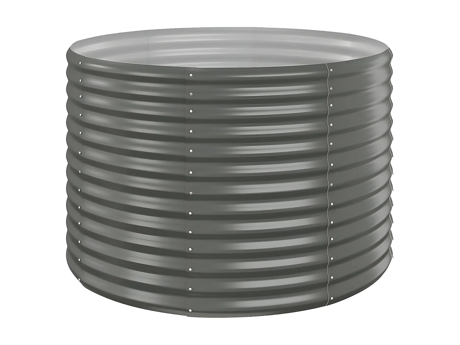 Jardinera arriate acero recubrimiento polvo gris 100x100x68 cm ES75704