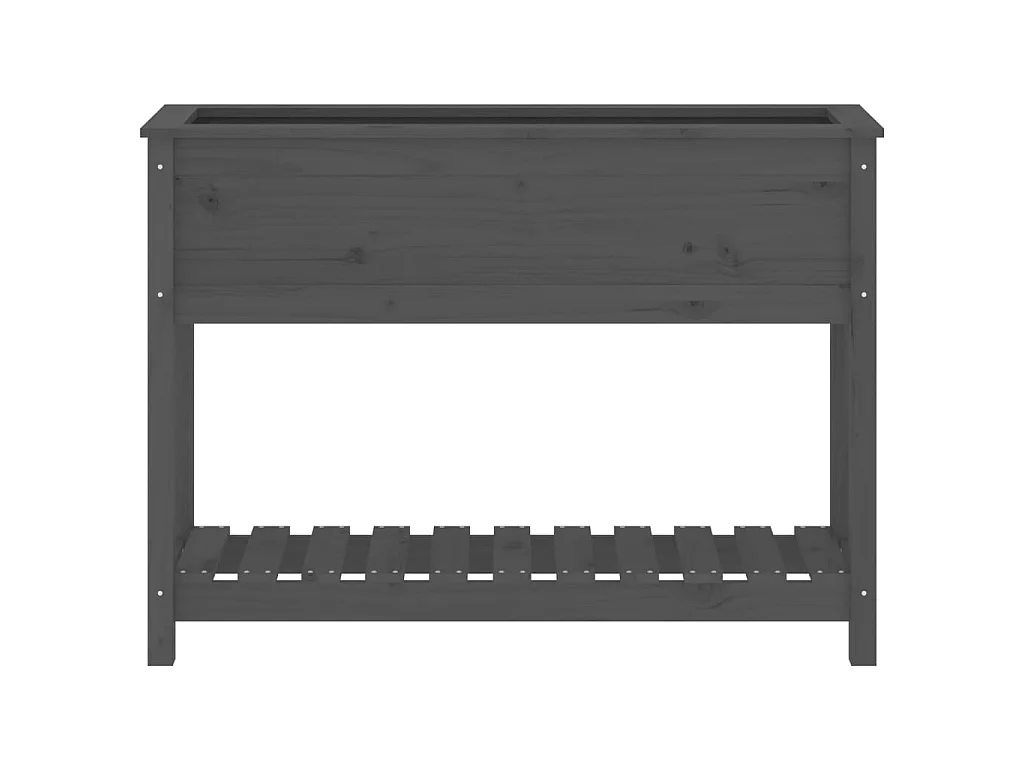 Jardinière avec étagère Gris 111,5x34,5x81cm Bois massif de pin BE2453
