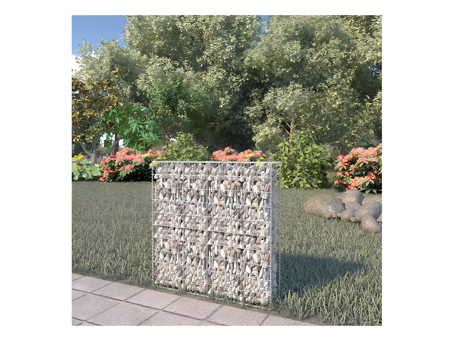Mur à gabion avec couvercles Acier galvanisé 80x20x100 cm WVGQ7769