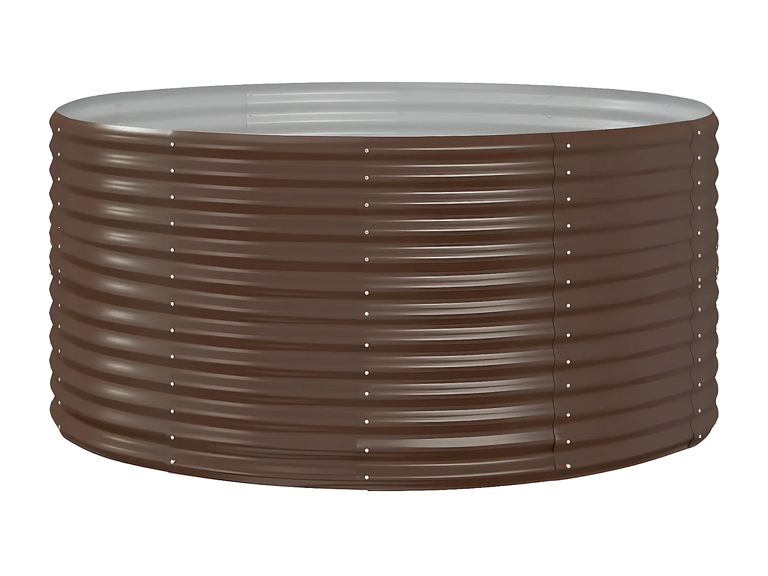 Jardinera acero con recubrimiento en polvo marrón 140x140x68 cm ES50014