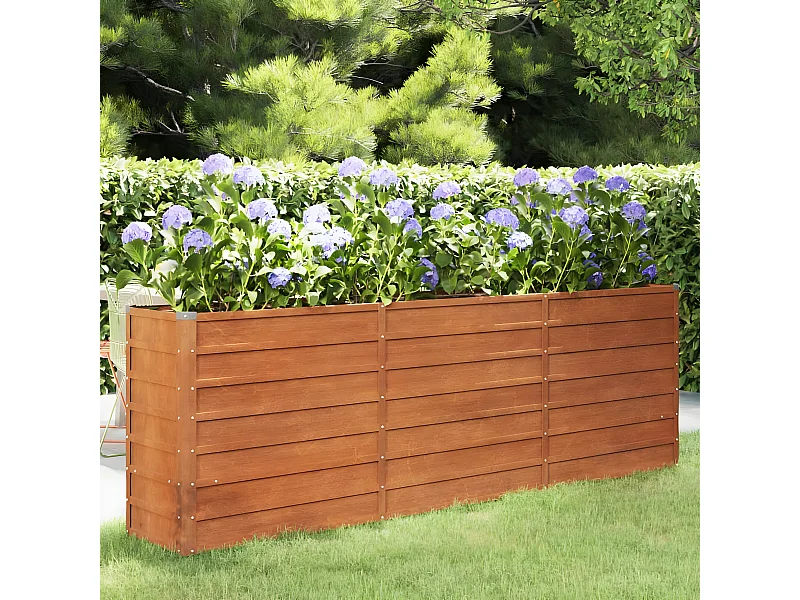 Canteiro de jardim 240x40x77 cm aço corten cor enferrujado PT295820