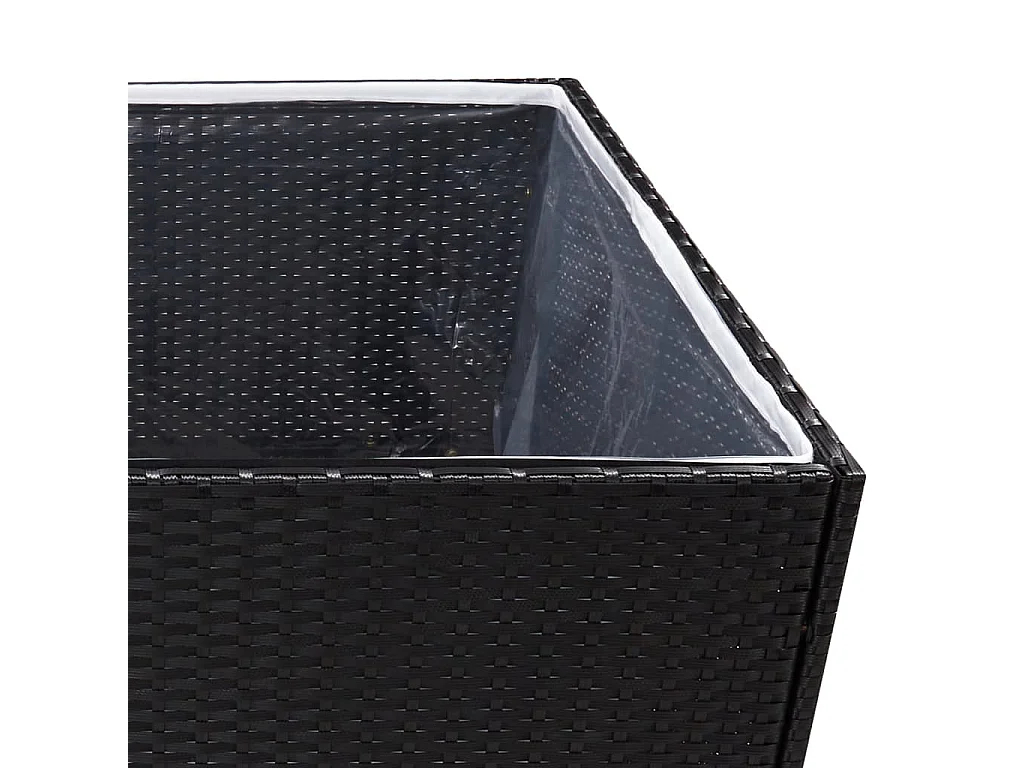 Jardinera de ratán sintético negra 80x80x80 cm ES10127