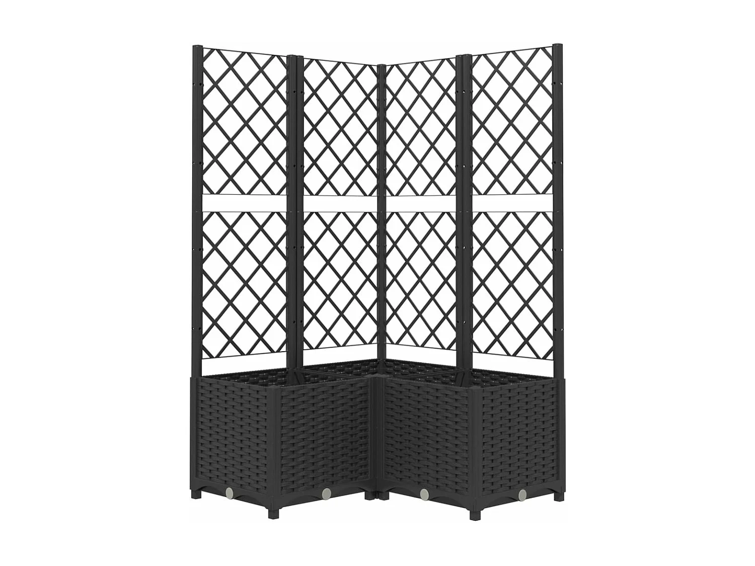 Vaso/floreira jardim c/ treliça 80x80x136 cm PP preto PT706384