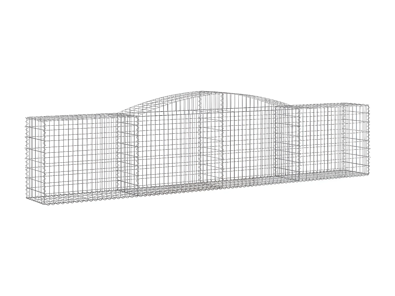Cesta de gaviones forma arco hierro galvanizado 400x50x80/100cm ES69310