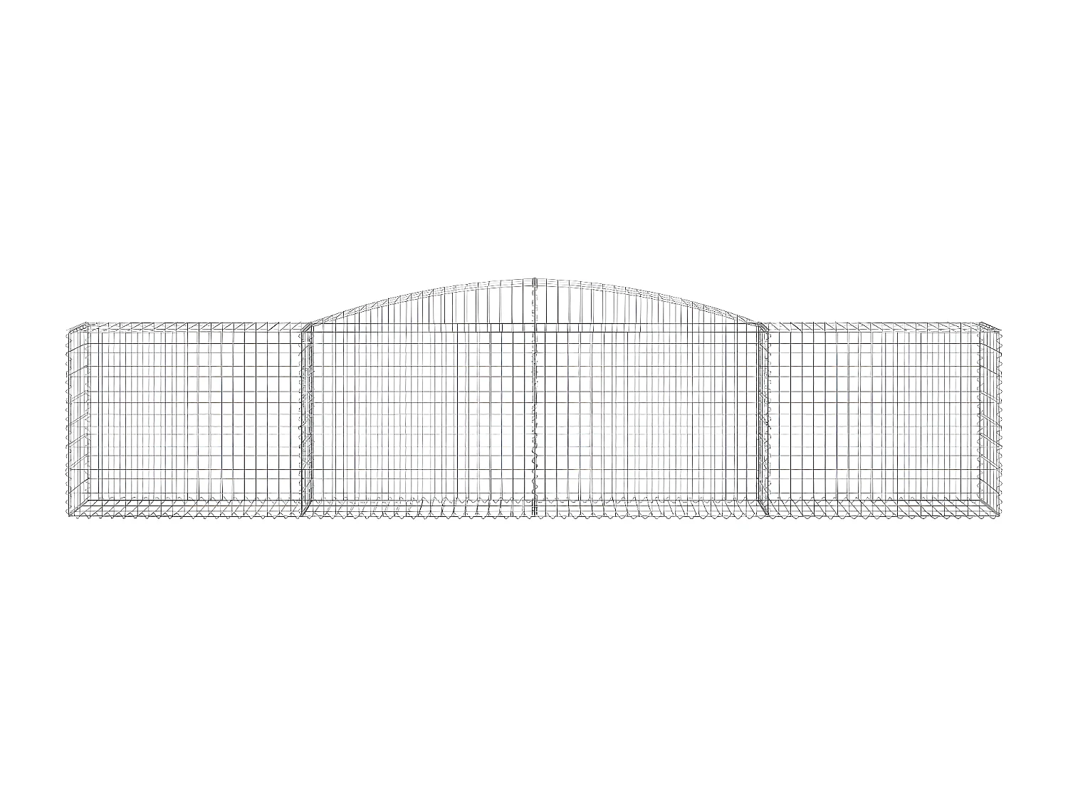 Cesta de gaviones forma arco hierro galvanizado 400x50x80/100cm ES69310