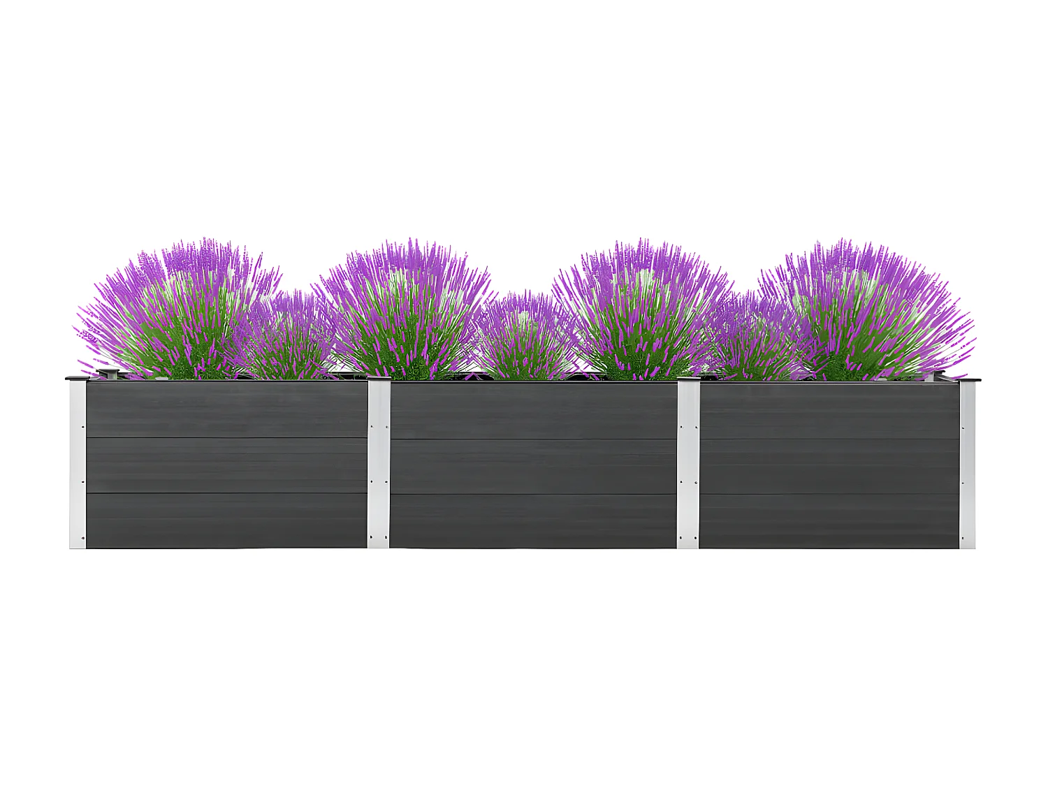 Plate-forme surélevée de jardin 300x50x54 cm WPC Gris BE2161