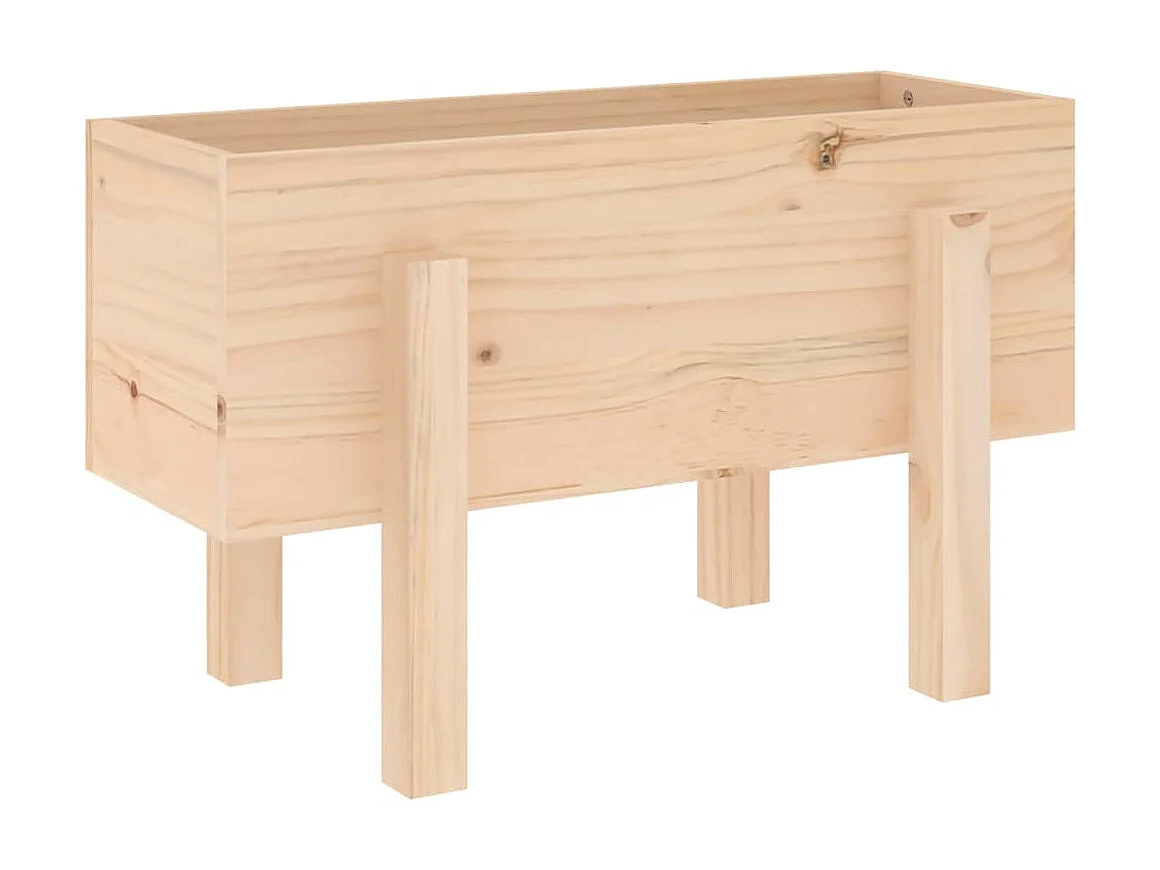 Jardinera madera maciza de pino 62x30x38 cm ES80658
